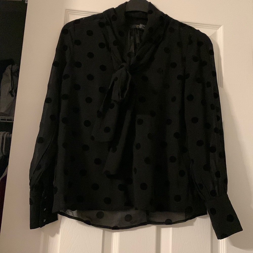 Sheet polka dot blouse